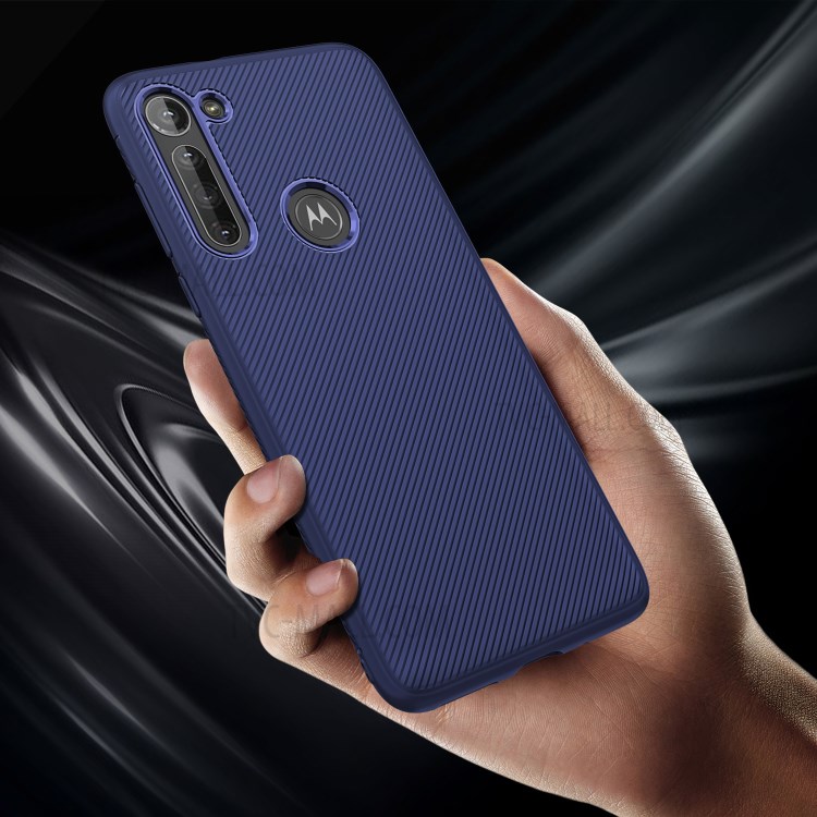 Jazz Series Twill Surface TPU Back Cover for Motorola Moto G8 Power - Blue-5