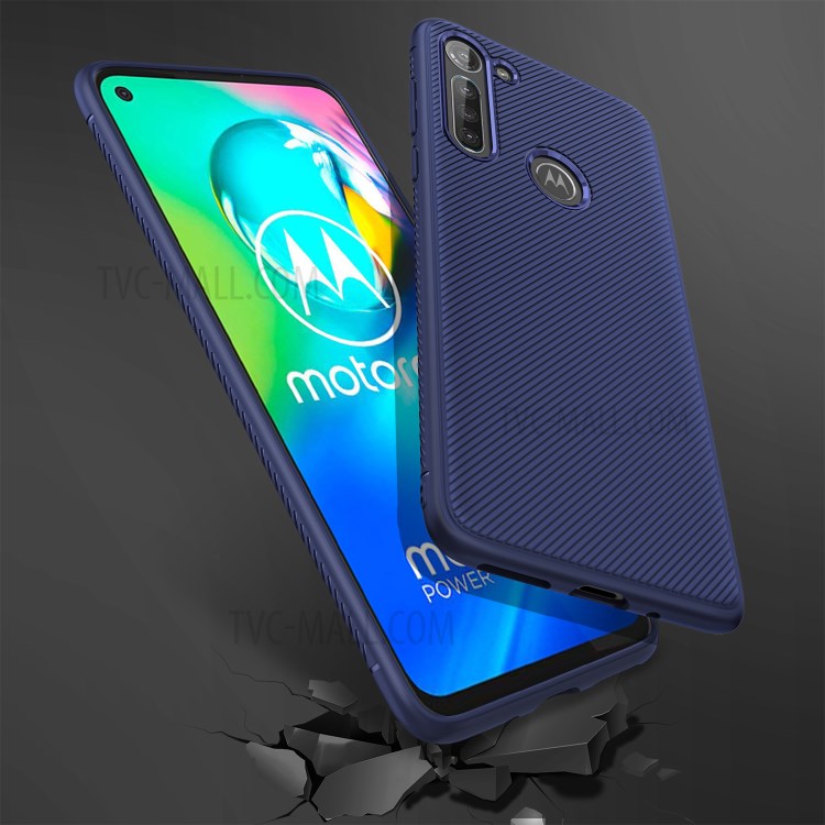Jazz Series Twill Surface TPU Back Cover for Motorola Moto G8 Power - Blue-6