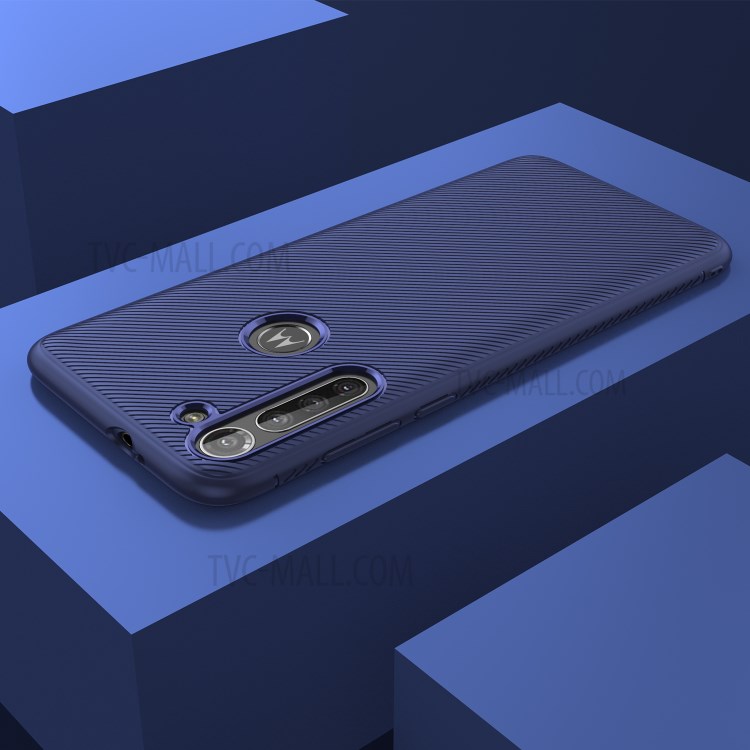 Jazz Series Twill Surface TPU Back Cover for Motorola Moto G8 Power - Blue-7