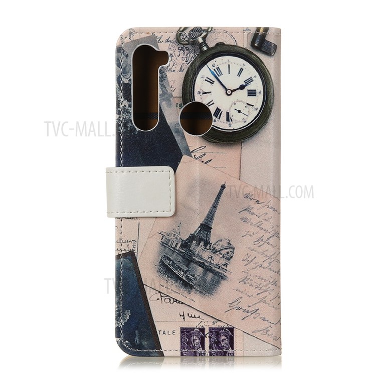 Pattern Printing Wallet Leather Phone Shell for Motorola Moto G Stylus / G Pro - Eiffel Tower and Quill-pen-2