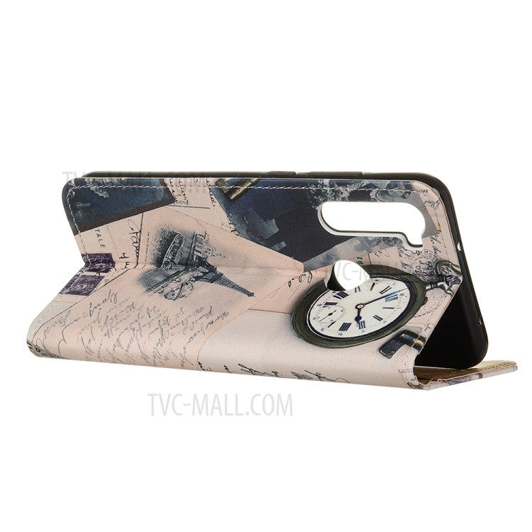 Pattern Printing Wallet Leather Phone Shell for Motorola Moto G Stylus / G Pro - Eiffel Tower and Quill-pen-3