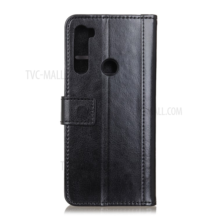 Rivet Decor Crazy Horse Leather Wallet Phone Shell Covering for Motorola Moto G Stylus - Black-3