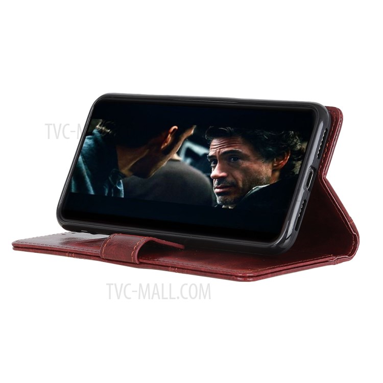 Rivet Crazy Horse Leder Brieftasche Telefon Shell-Abdeckung Für Motorola Moto G Stift - Braun-2