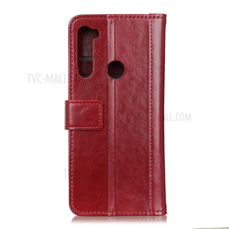 Rivet Crazy Horse Leder Brieftasche Telefon Shell-Abdeckung Für Motorola Moto G Stift - Rot-8