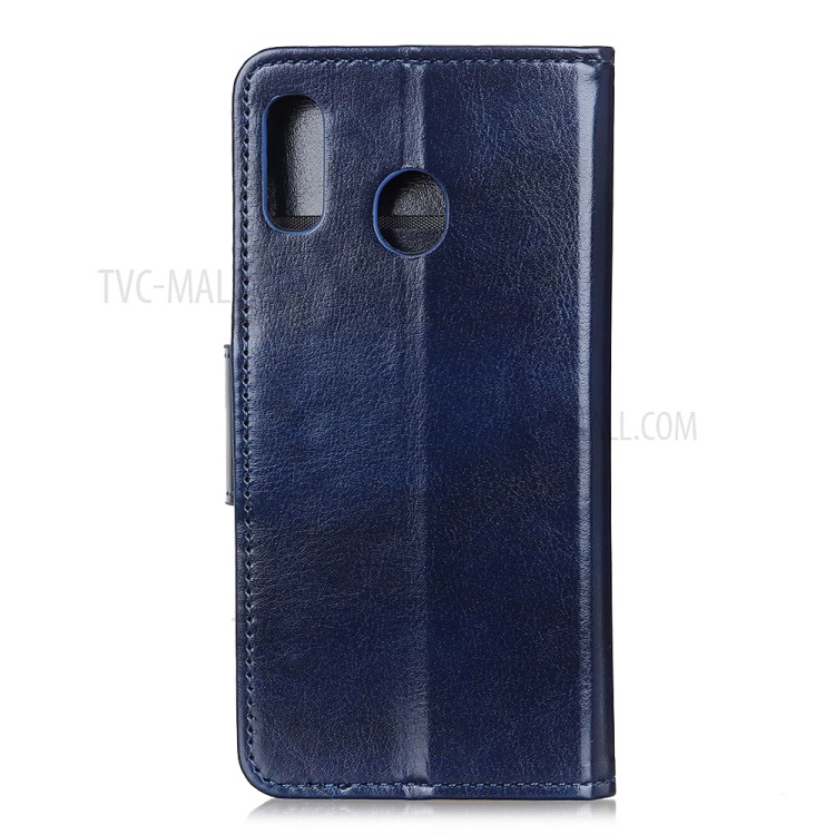 Crazy Horse Wallet Leather Stand Case for Motorola Moto E (2020) - Blue-8