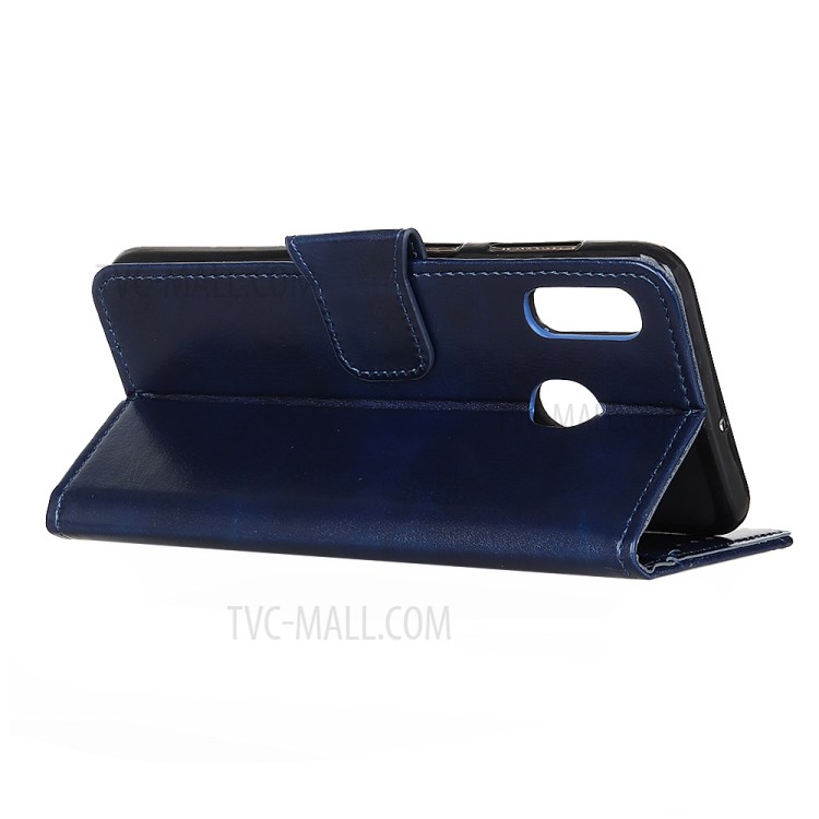 Crazy Horse Wallet Leather Stand Case for Motorola Moto E (2020) - Blue-9