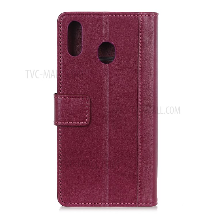 Wallet Leather Stand Phone Shell for Motorola Moto E (2020) - Wine Red-10