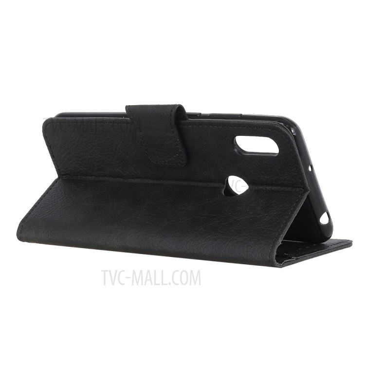 Litchi Skin Leather Covering for Motorola Moto E7 - Black-10