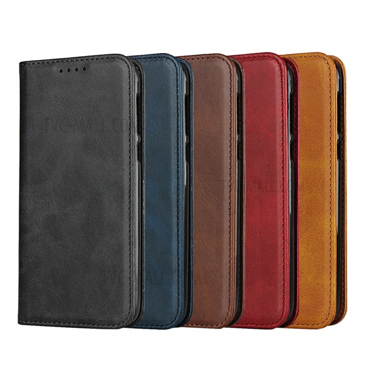 Auto-absorbed Wallet Stand Leather Phone Cover for Motorola Moto G7 Play - Black-8