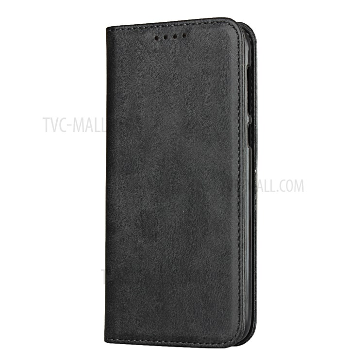 Auto-absorbed Leather Stand Case for Motorola Moto G7 Power - Black-2