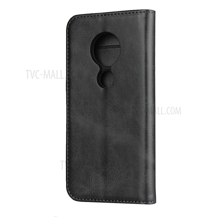 Auto-absorbed Leather Stand Case for Motorola Moto G7 Power - Black-3