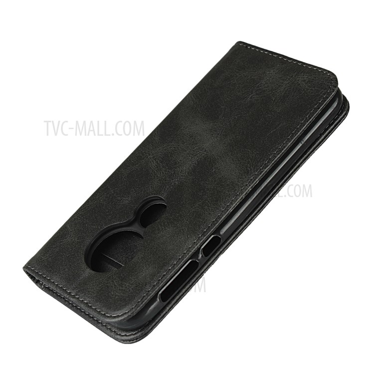 Auto-absorbed Leather Stand Case for Motorola Moto G7 Power - Black-6