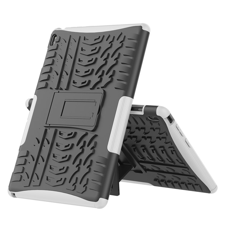 Anti-slip PC + TPU Hybrid Case with Kickstand for Lenovo Tab E10 TB-X104F - White-2