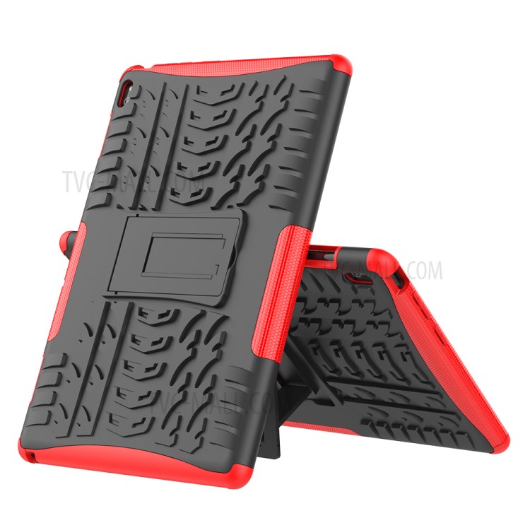 Anti-slip PC + TPU Hybrid Case with Kickstand for Lenovo Tab E10 TB-X104F - Red-2