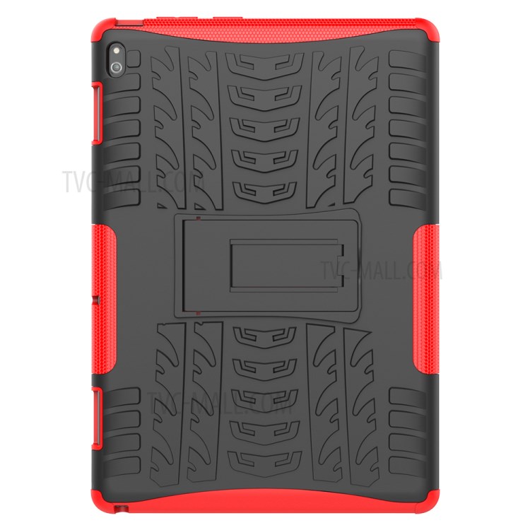 Anti-slip PC + TPU Hybrid Case with Kickstand for Lenovo Tab E10 TB-X104F - Red-4