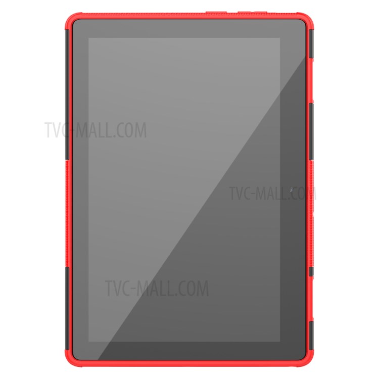 Anti-slip PC + TPU Hybrid Case with Kickstand for Lenovo Tab E10 TB-X104F - Red-5