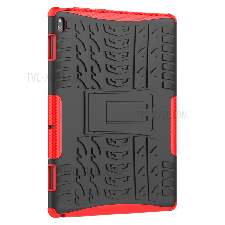 Anti-slip PC + TPU Hybrid Case with Kickstand for Lenovo Tab E10 TB-X104F - Red-6
