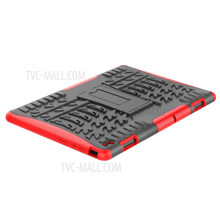 Anti-slip PC + TPU Hybrid Case with Kickstand for Lenovo Tab E10 TB-X104F - Red-8