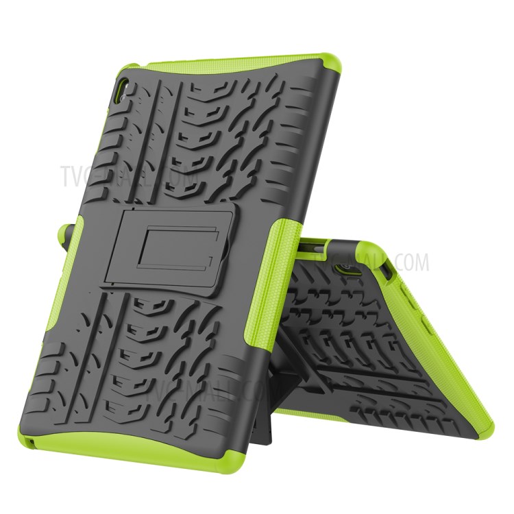 Anti-slip PC + TPU Hybrid Case Con Kickstand Para Lenovo Tab E10 TB-X104F - Verde-2