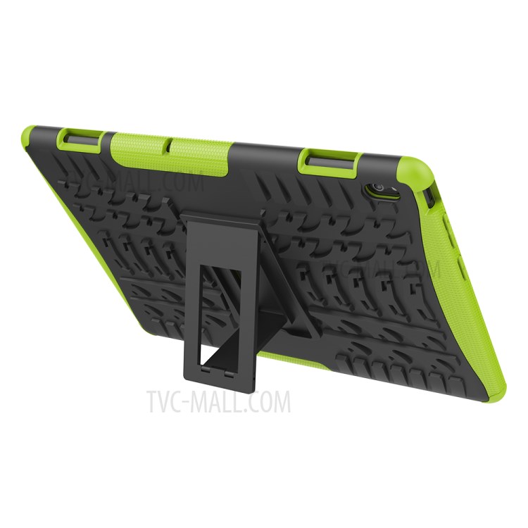 Anti-slip PC + TPU Hybrid Case with Kickstand for Lenovo Tab E10 TB-X104F - Green-7