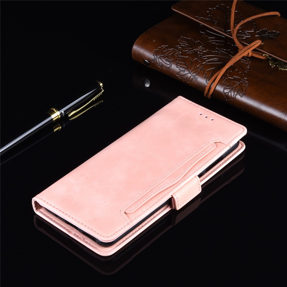 Wallet Stand Flip Leather Phone Shell for Motorola Moto G8 Power - Rose Gold-11