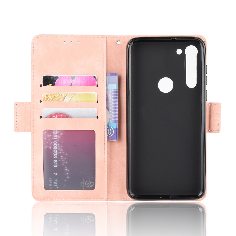 Wallet Stand Flip Leather Phone Shell for Motorola Moto G8 Power - Rose Gold-3