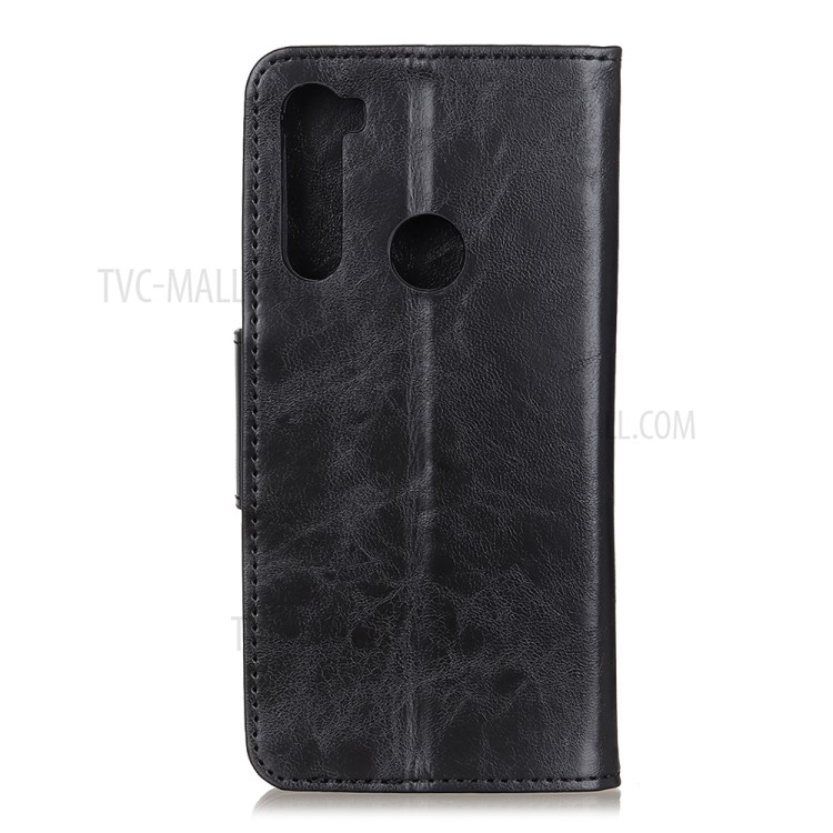 Crazy Horse Split Leather Flip Case Wallet Phone Cover for Motorola Moto G Stylus - Black-10