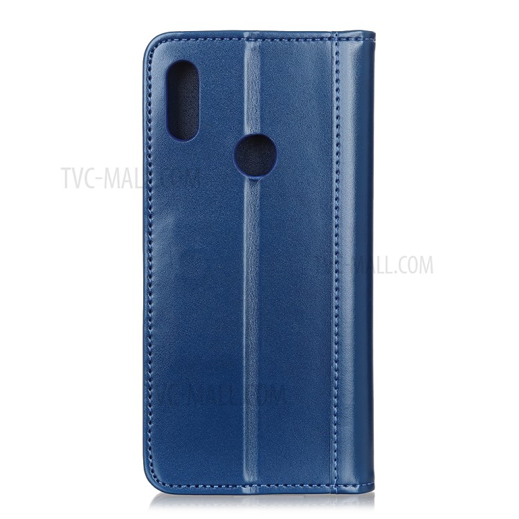Auto-absorbed Split Leather Wallet Case for Motorola Moto E (2020) - Blue-8