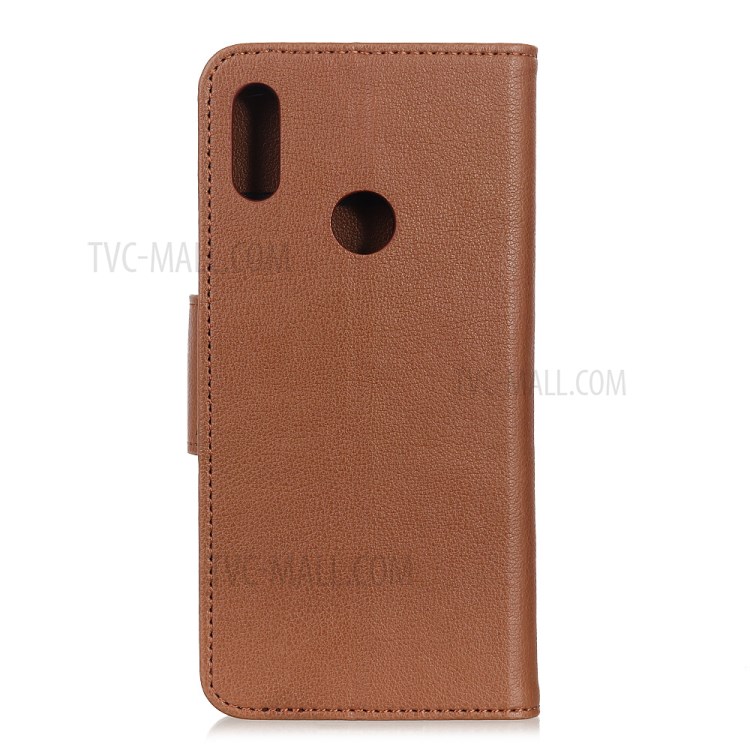 Litchi Grain Leather Wallet Stand Mobile Shell for Motorola Moto E (2020) - Brown-9