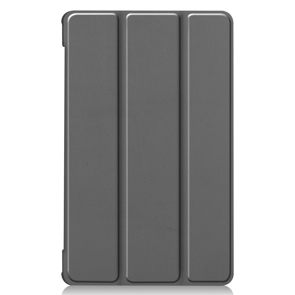 Stand à Trois Plis Stable Avec Couvercle de Tablette en Cuir Pour le Stand Pour Lenovo Tab M8 Hd8505 / 8705 - Gris