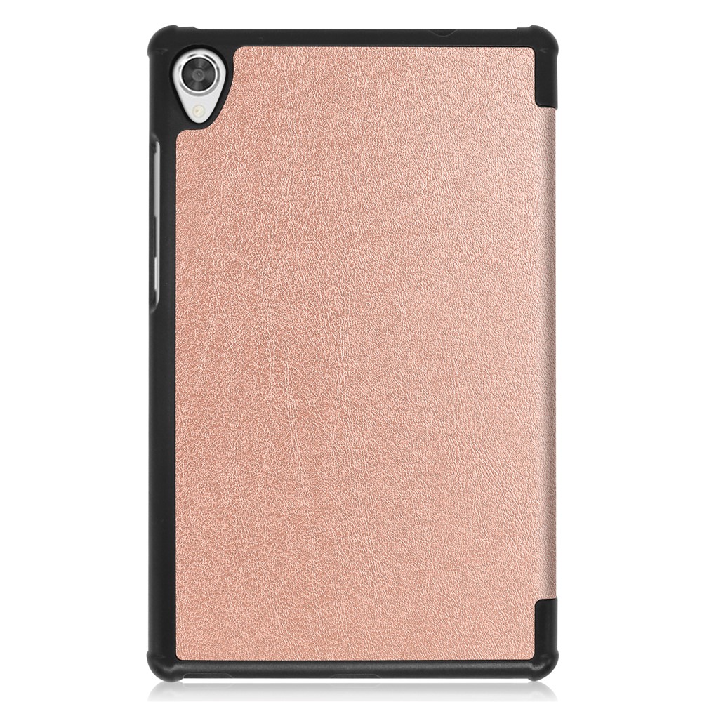 Tri-fold with Stand Leather Tablet Cover for Lenovo Tab M8 HD8505/8705 - Rose Gold-2