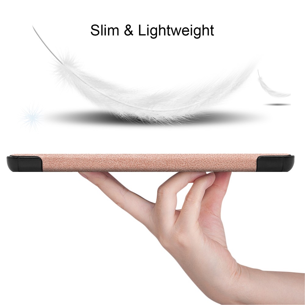 Tri-fold with Stand Leather Tablet Cover for Lenovo Tab M8 HD8505/8705 - Rose Gold-4
