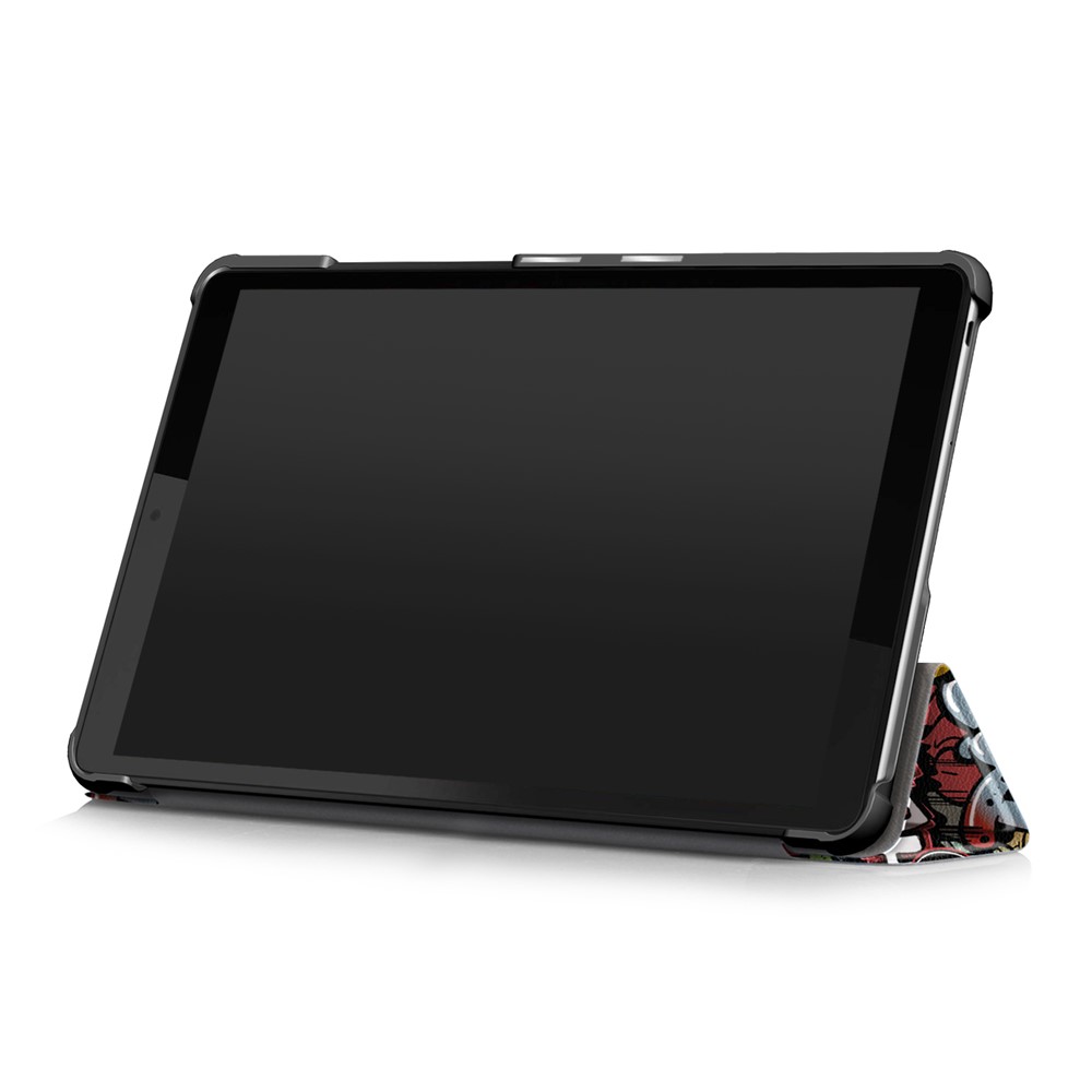 Printing Surface Tri-fold PU Leather Smart Cover for Lenovo Tab M8 HD8505/8705 - Graffiti Pattern-6