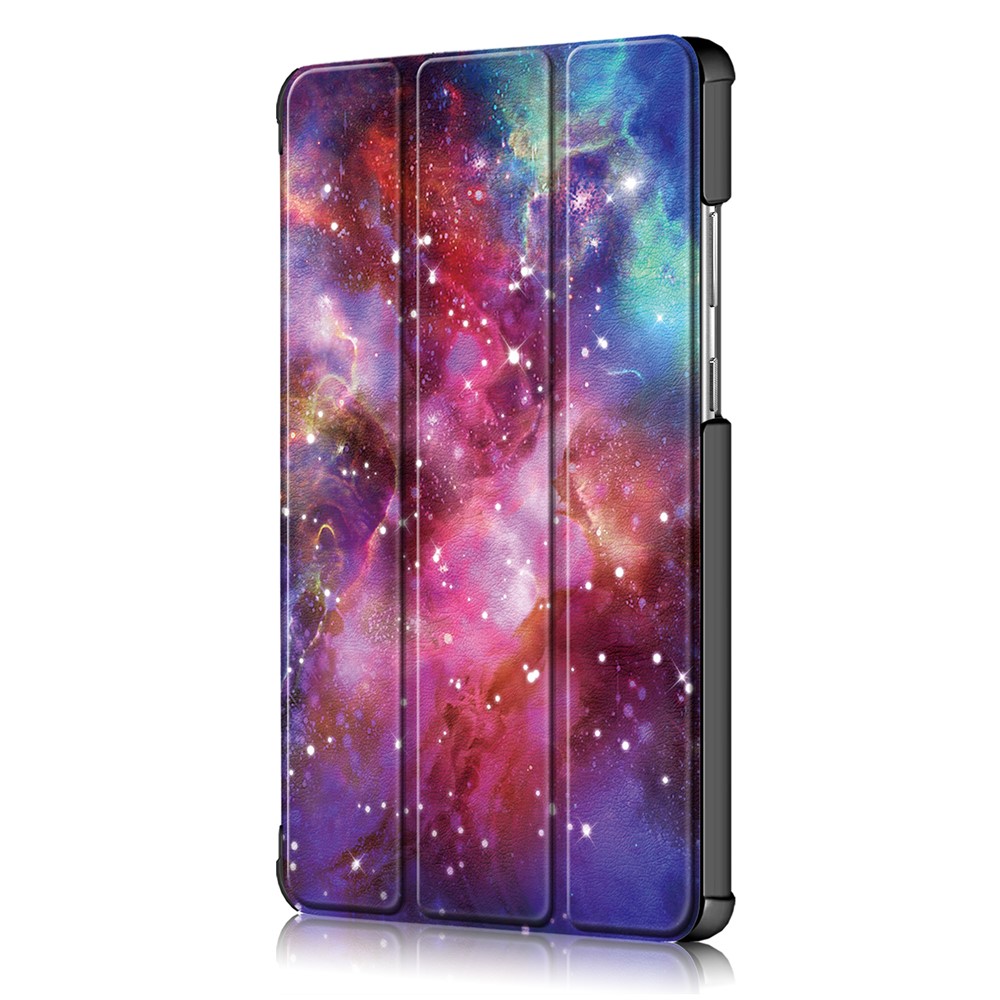 Printing Surface Tri-fold PU Leather Smart Cover for Lenovo Tab M8 HD8505/8705 - Universe-4