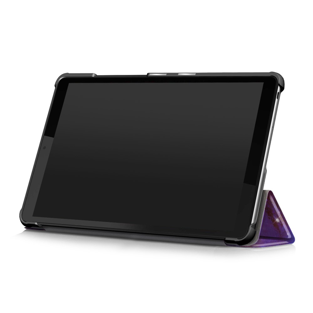 Printing Surface Tri-fold PU Leather Smart Cover for Lenovo Tab M8 HD8505/8705 - Universe-6