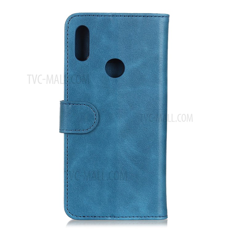 Litchi Texture Wallet Stand Leather Magnetic Case Shell for Motorola Moto E (2020) - Blue-6