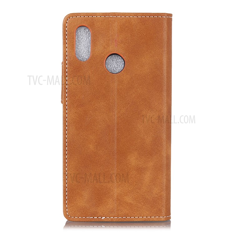Cowhide Surface S-shape Leather Stand Wallet Shell for Motorola Moto E (2020) - Brown-3