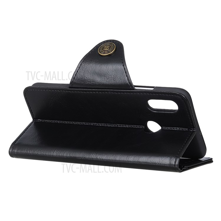 PU Leather with Wallet Stand Case for Motorola Moto E (2020) - Black-7