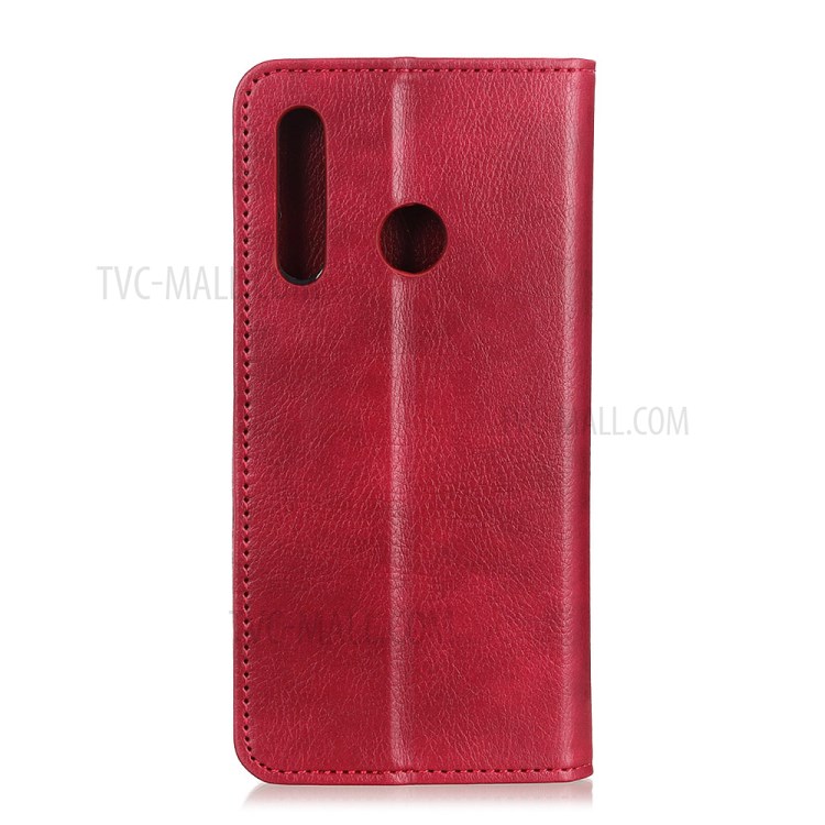 Auto-absorbed Litchi Surface Split Leather Shell for Motorola Moto G Power - Red-7