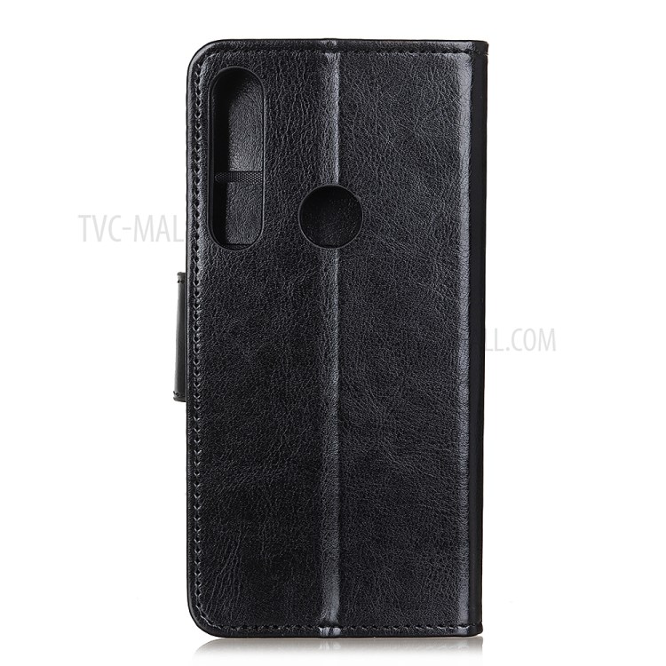 Crazy Horse Wallet Leather Stand Case for Motorola Moto G Power - Black-8