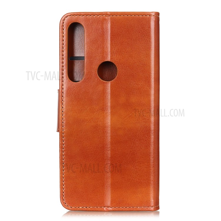 Crazy Horse Wallet Leather Stand Case for Motorola Moto G Power - Brown-8