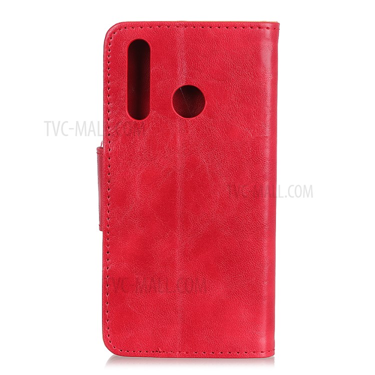 Crazy Horse Wallet Leather Stand Case for Motorola Moto G Power - Red-11
