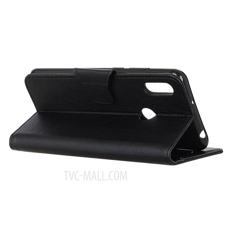 Litchi Skin Leather Wallet Case for Motorola Moto G Power - Black-4