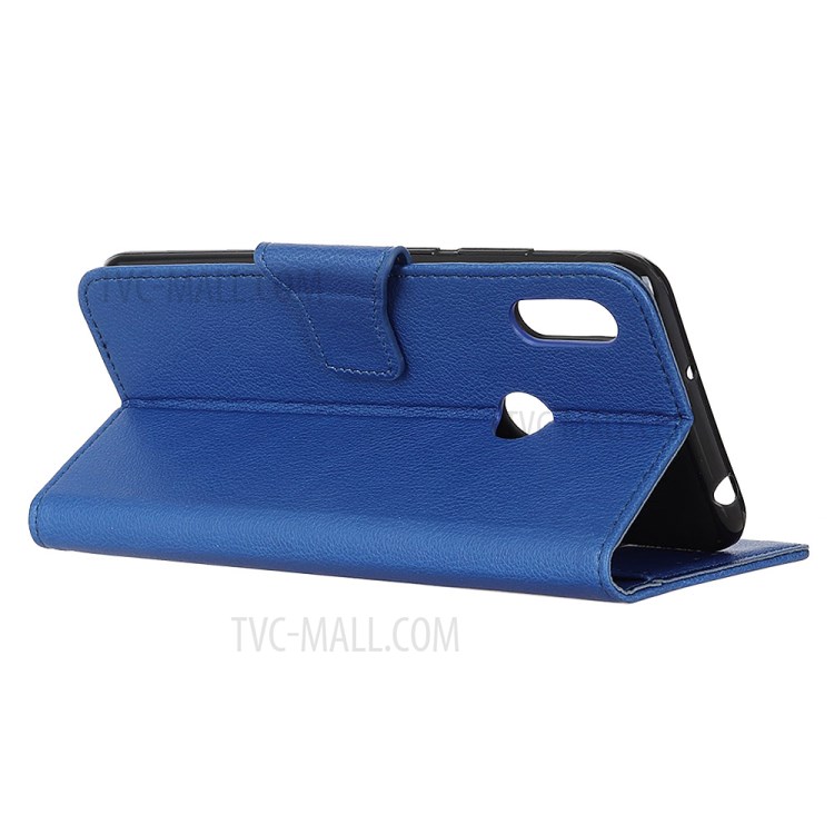 Litchi Skin Leather Wallet Case for Motorola Moto G Power - Blue-10