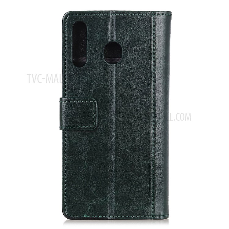 Rivet Decor Crazy Horse Leather Wallet Phone Shell Covering for Motorola Moto G Power - Green-9