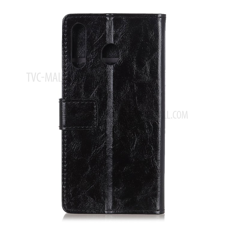 Crazy Horse Wallet Cover Leather Phone Case for Motorola Moto G Power - Black-5