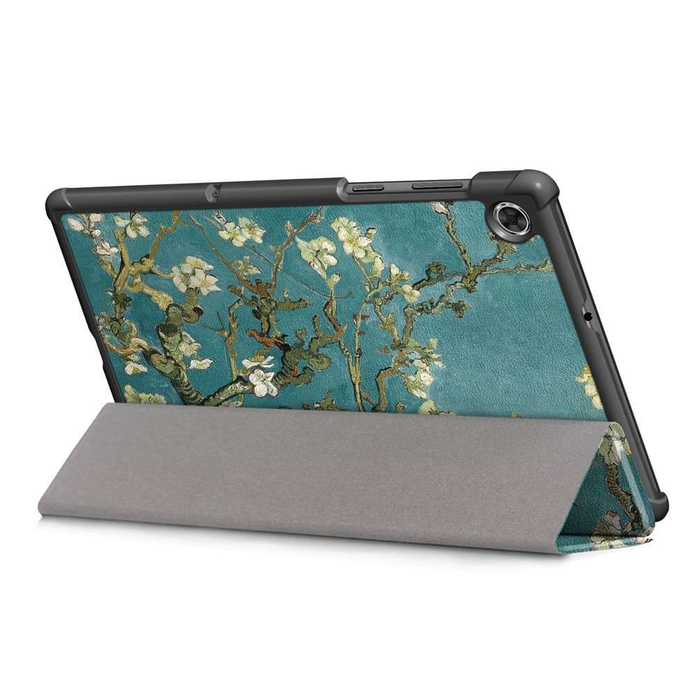 Pattern Printing Tri-fold Stand Leather Smart Case for Lenovo Tab M10 FHD Plus X606F - Tree with Flowers-8