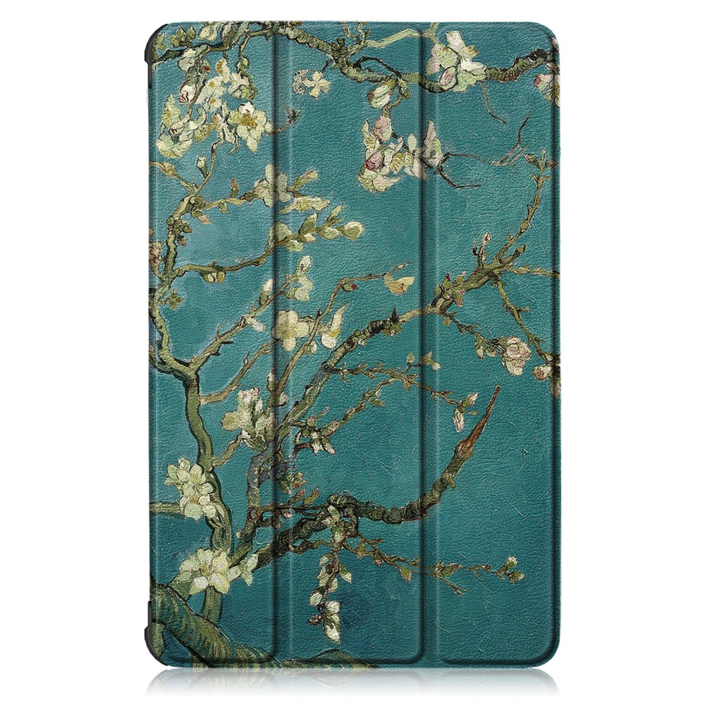 Pattern Printing Tri-fold Stand Leather Smart Case for Lenovo Tab M10 FHD Plus X606F - Tree with Flowers-9