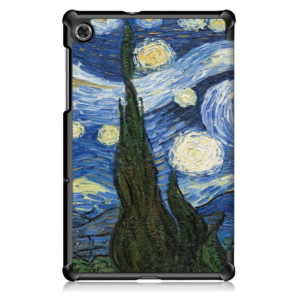 Pattern Printing Tri-fold Stand Leather Smart Case for Lenovo Tab M10 FHD Plus X606F - Painting Pattern-10
