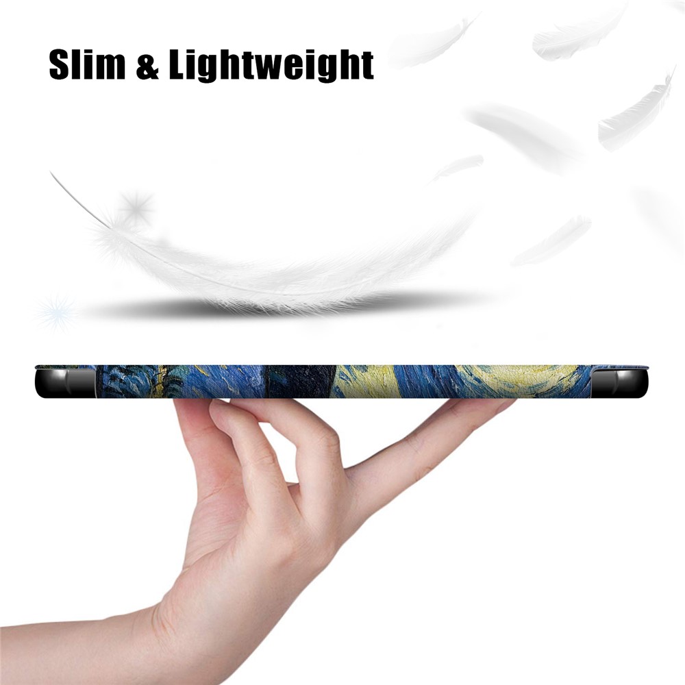 Pattern Printing Tri-fold Stand Leather Smart Case for Lenovo Tab M10 FHD Plus X606F - Painting Pattern-4